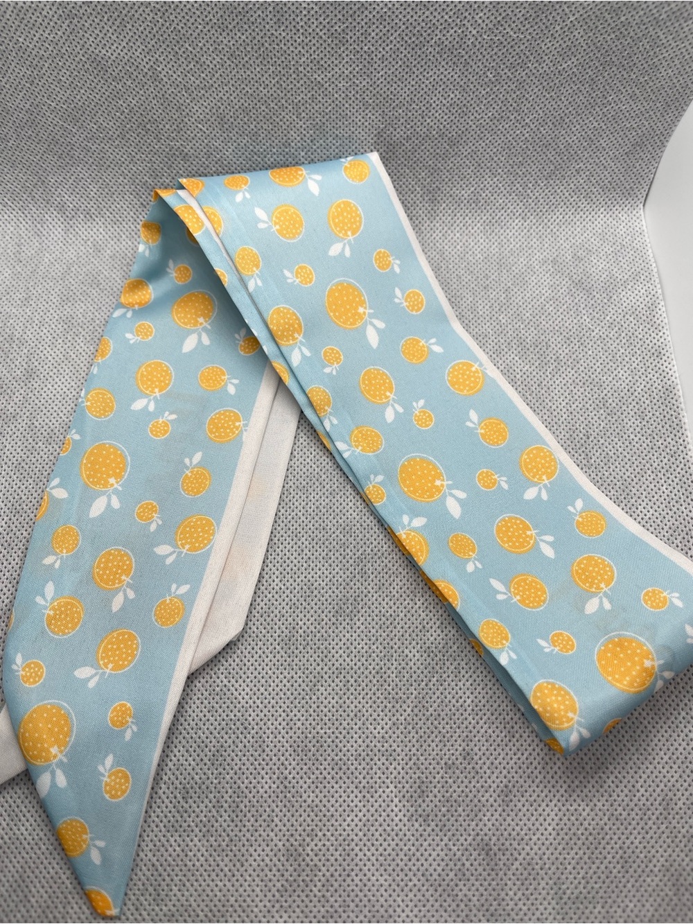 Kids Blue Orange Print Hair Scarf